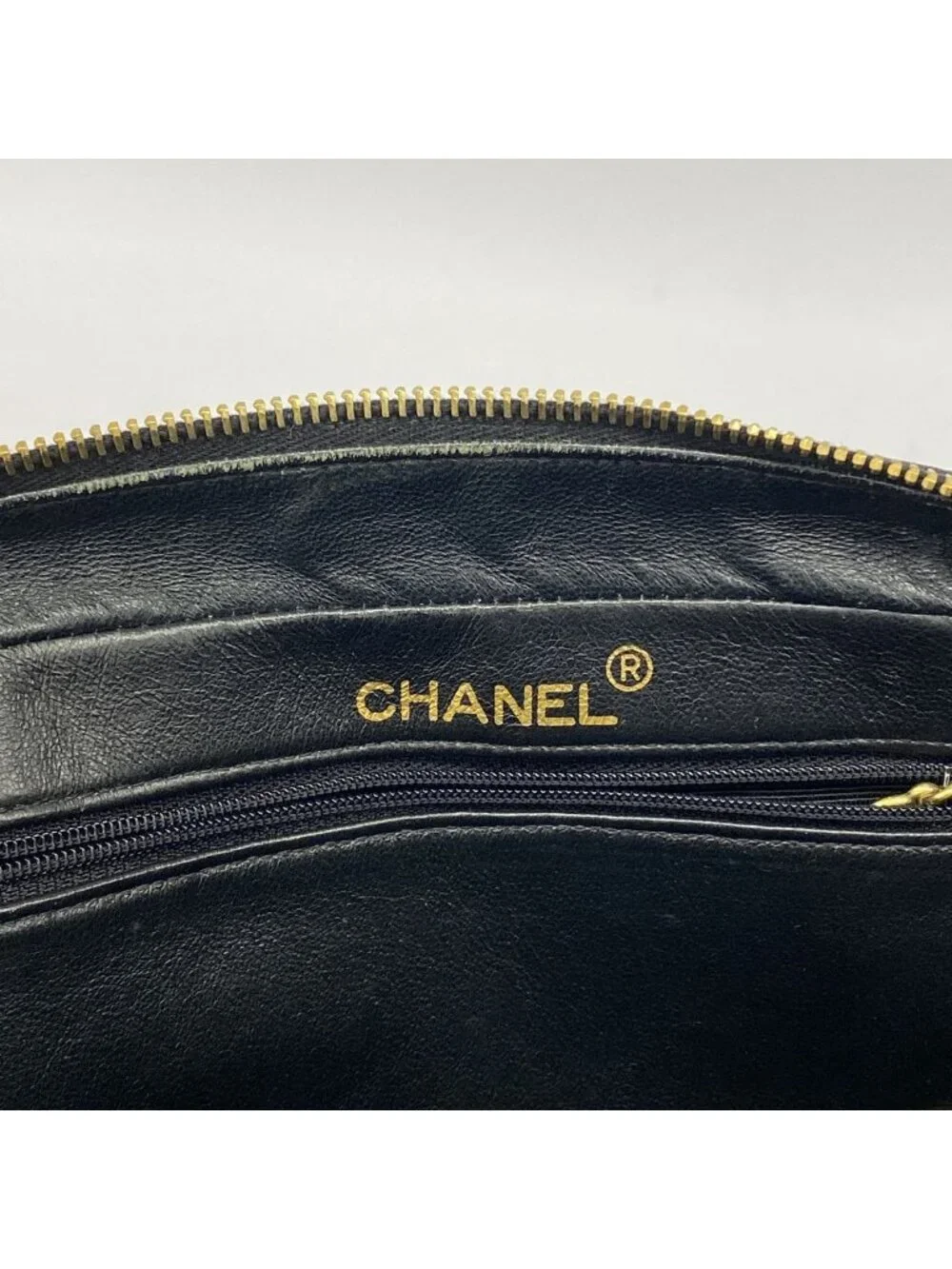 Chanel Shoulder Bag Quilted Lambskin Black Gold